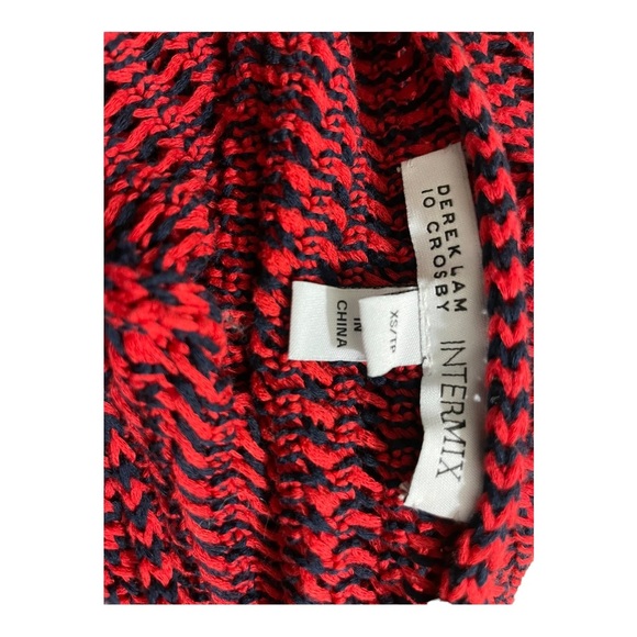 Derek lam 19 Crosby intermix red navy cross back knit sweater. Size XSmall - Picture 8 of 9